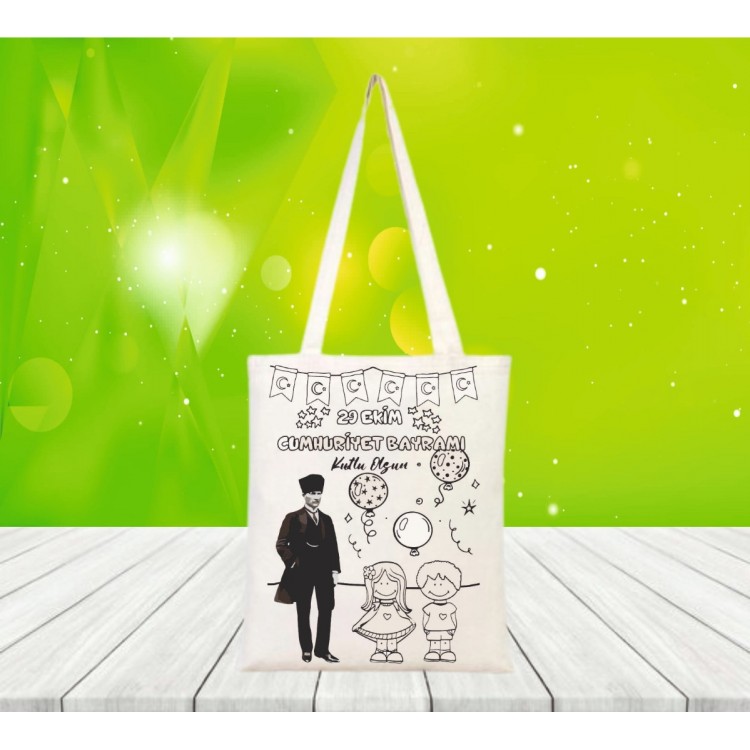 29 EKİM CUMHURİYET BAYRAMI BOYANABİLİR HAM BEZ ÇANTA 29 EKİM CUMHURİYET BAYRAMI BOYANABİLİR HAM BEZ ÇANTA