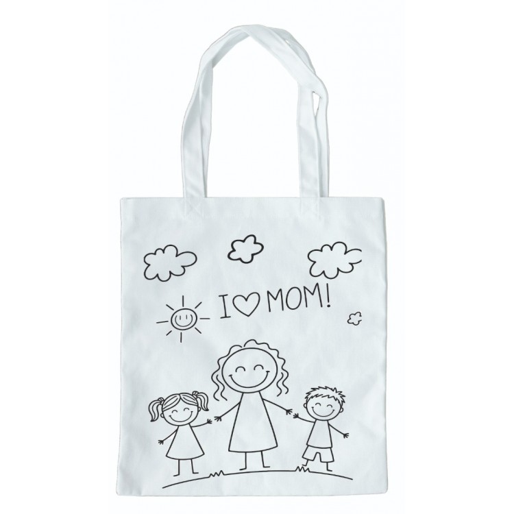 Anneler günü el yapımı boyama bez çanta