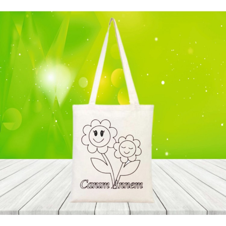 Anneler günü Hediyesi Boyama çanta Model 2