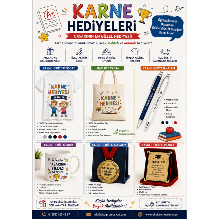 Okul Hediyeleri - Karne Hediyesi