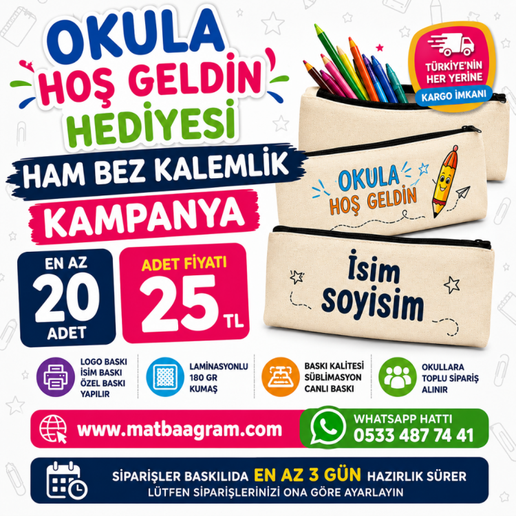 Okula hoşgeldin hediyesi  Bez Kalemlik