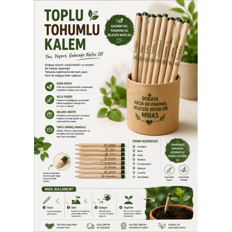 Okul hediyeleri tohumlu kalem 