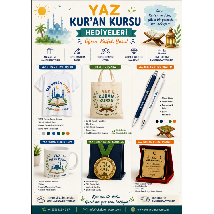 Okul Hediyeleri - Yaz Kuran kursu Hediyeleri