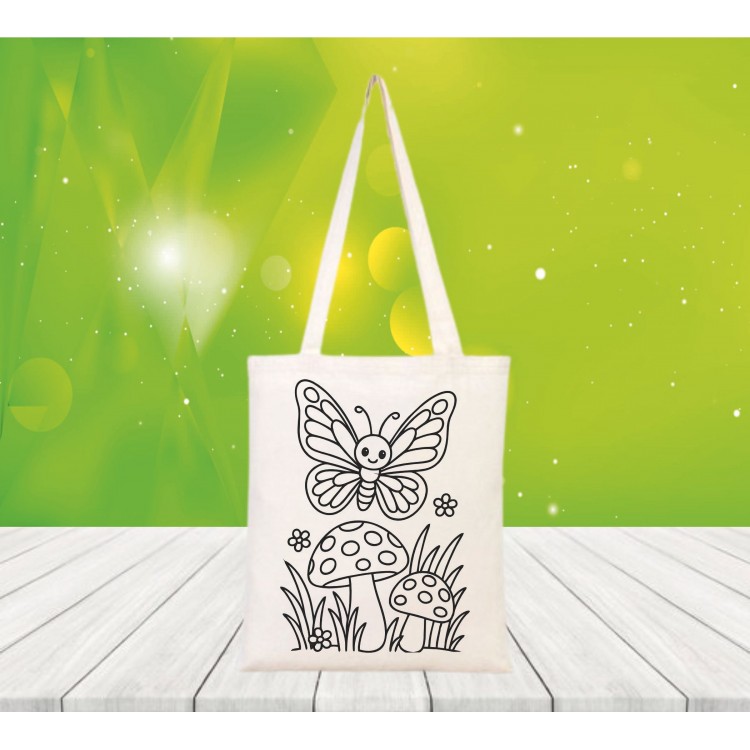 Baskılı boyanabilir ham bez çanta