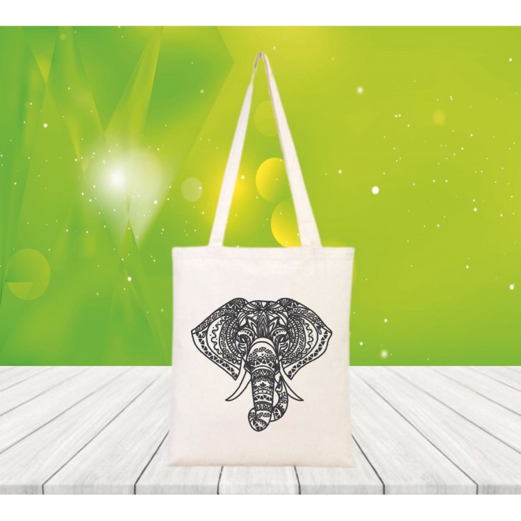 Baskılı boyanabilir ham bez çanta