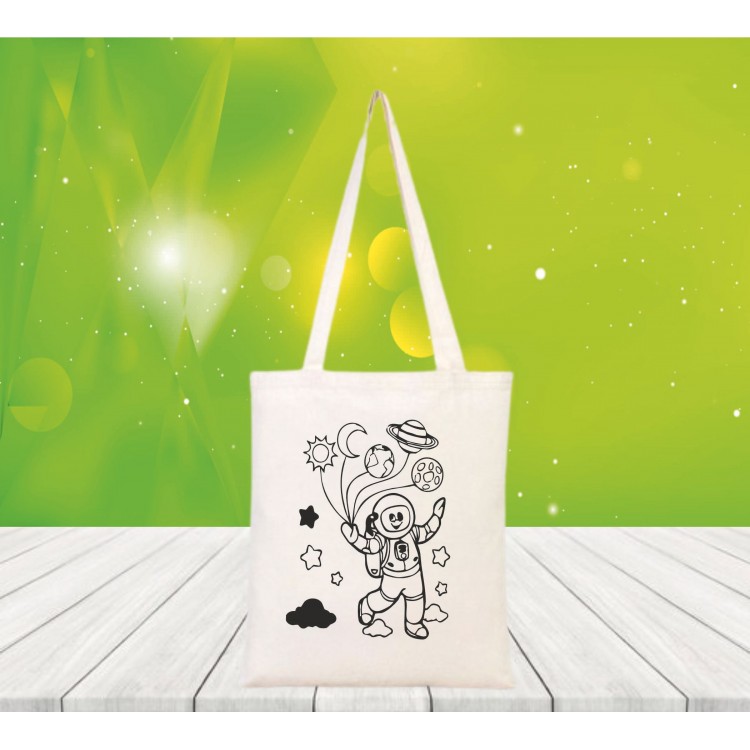 Baskılı boyanabilir ham bez çanta