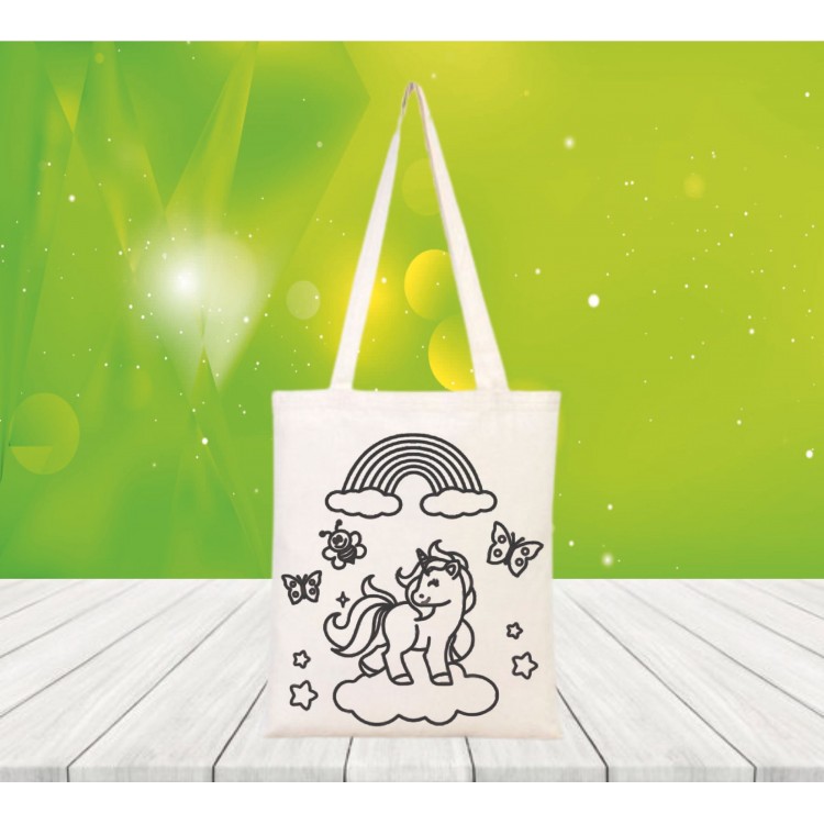 Baskılı boyanabilir ham bez çanta