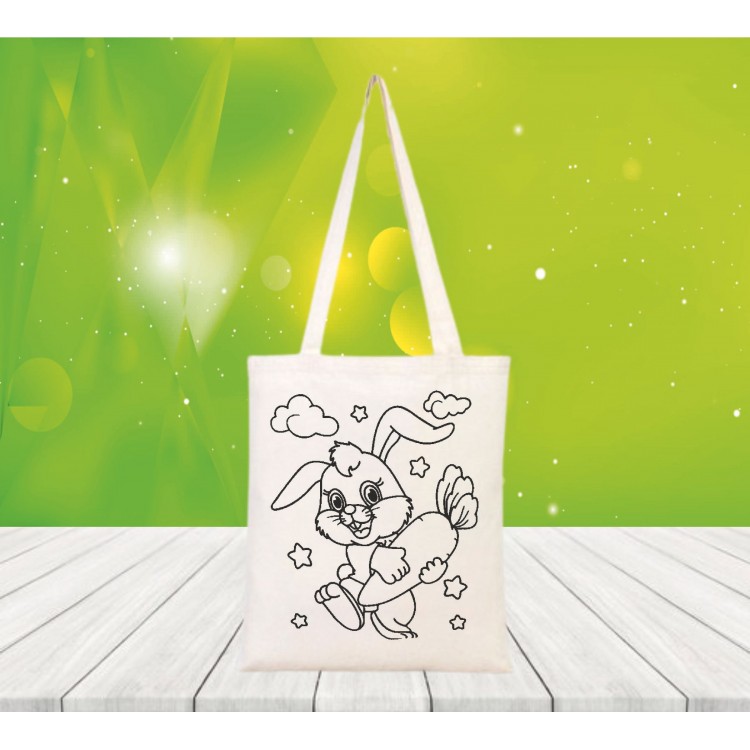 Baskılı boyanabilir ham bez çanta