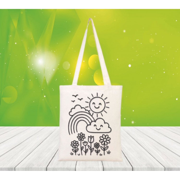 Baskılı boyanabilir ham bez çanta