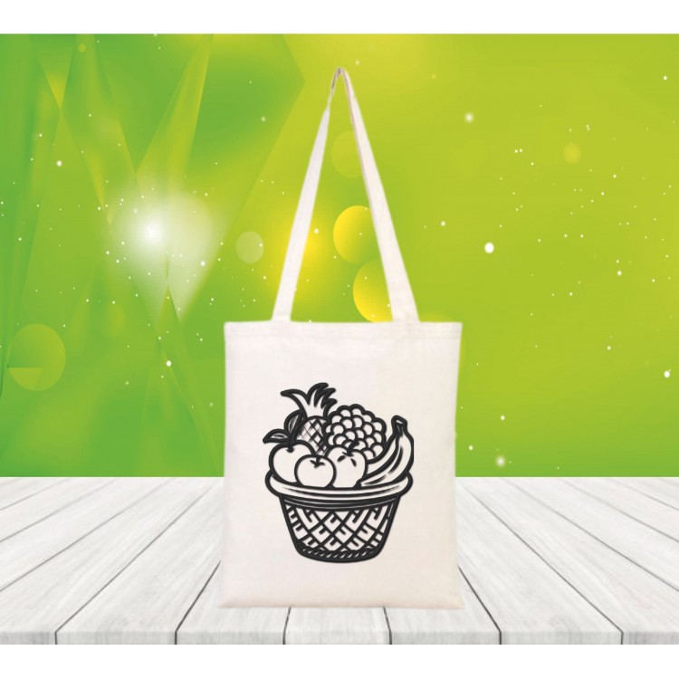 Baskılı boyanabilir ham bez çanta