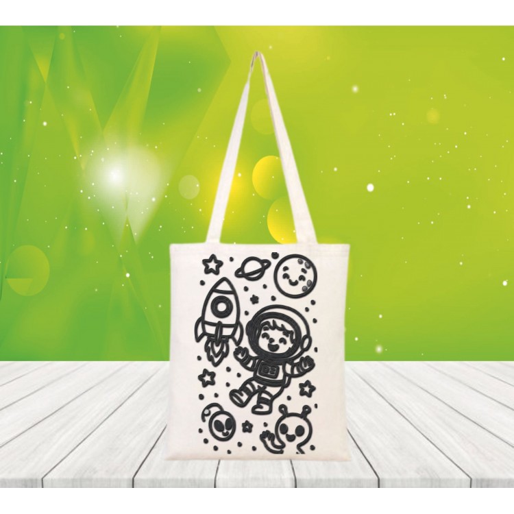 Baskılı boyanabilir ham bez çanta