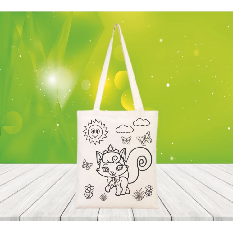 Baskılı boyanabilir ham bez çanta