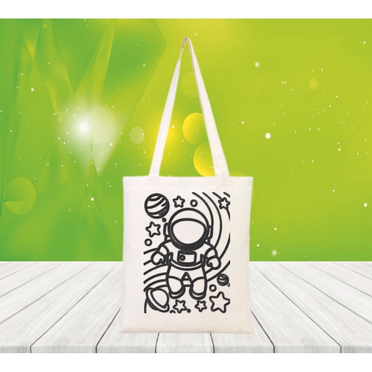 Baskılı boyanabilir ham bez çanta