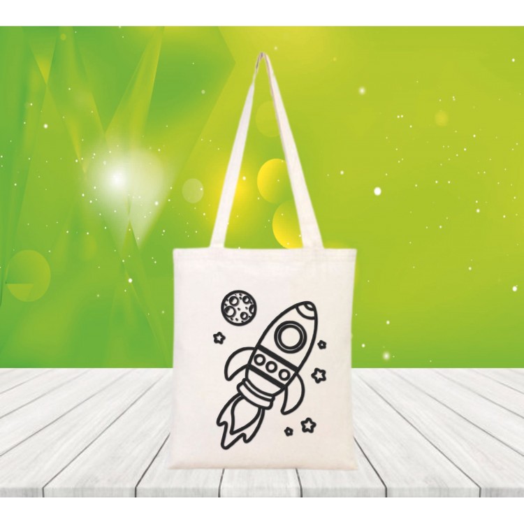 Baskılı boyanabilir ham bez çanta