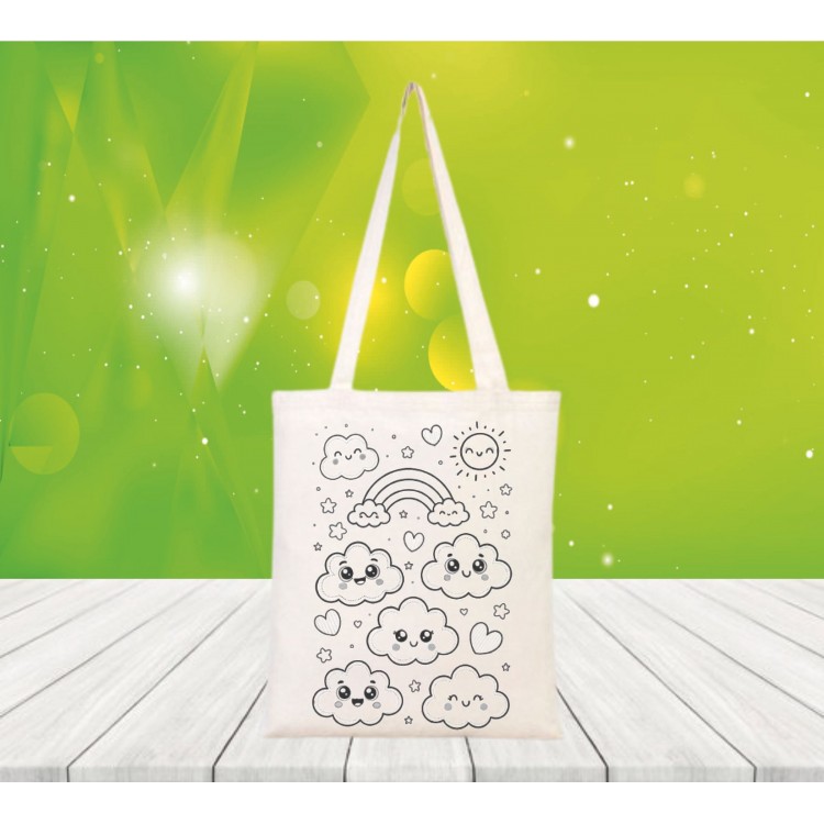 Baskılı boyanabilir ham bez çanta