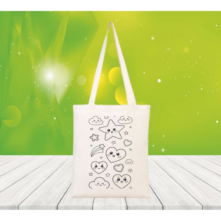 Baskılı boyanabilir ham bez çanta