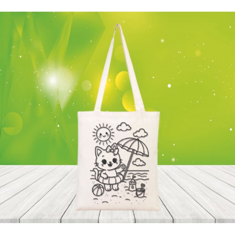 Baskılı boyanabilir ham bez çanta