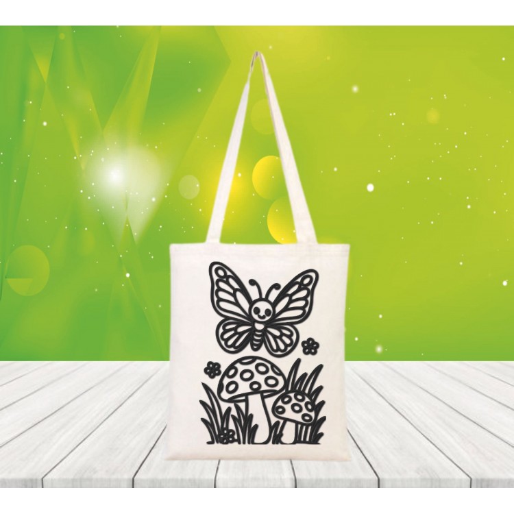 Baskılı boyanabilir ham bez çanta