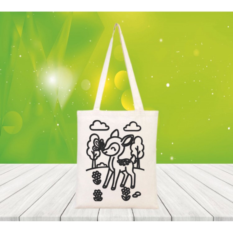 Baskılı boyanabilir ham bez çanta