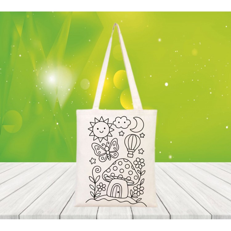 Baskılı boyanabilir ham bez çanta