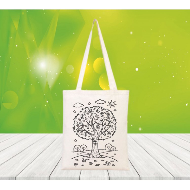 Baskılı boyanabilir ham bez çanta