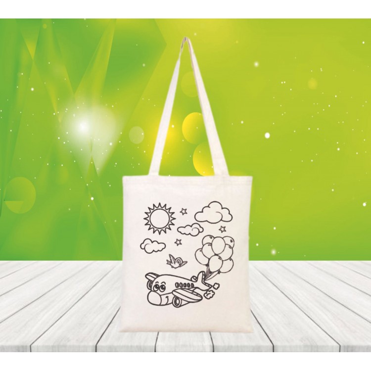 Baskılı boyanabilir ham bez çanta