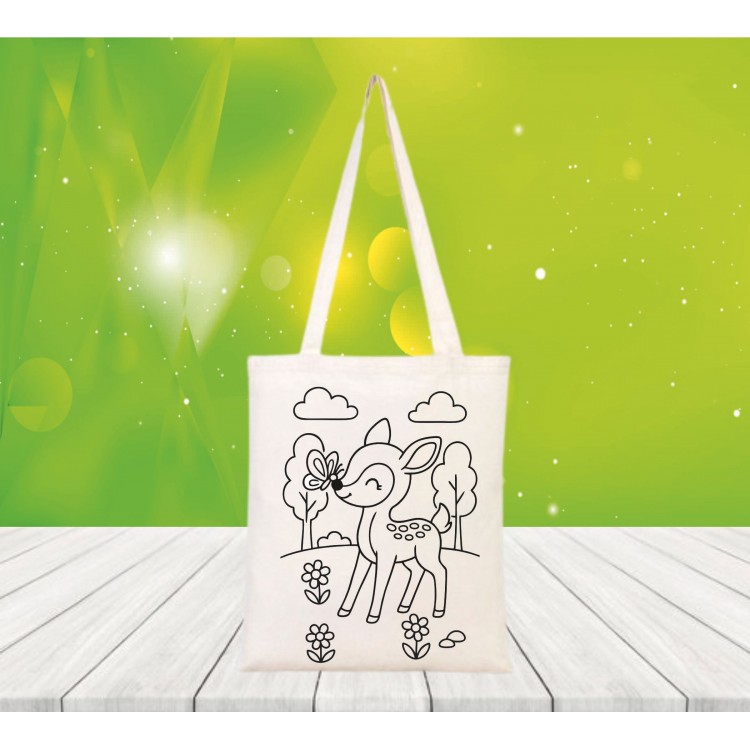 Baskılı boyanabilir ham bez çanta