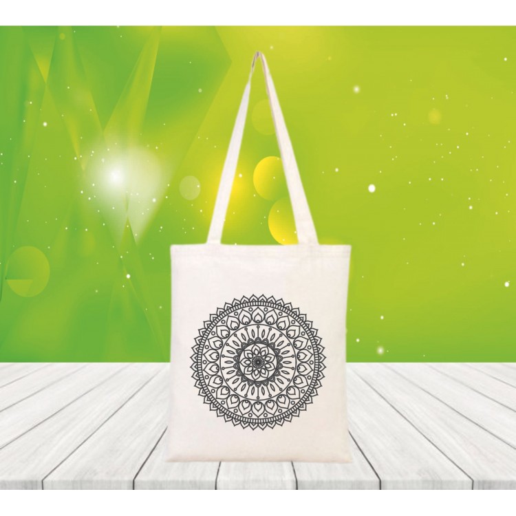 Baskılı boyanabilir ham bez çanta