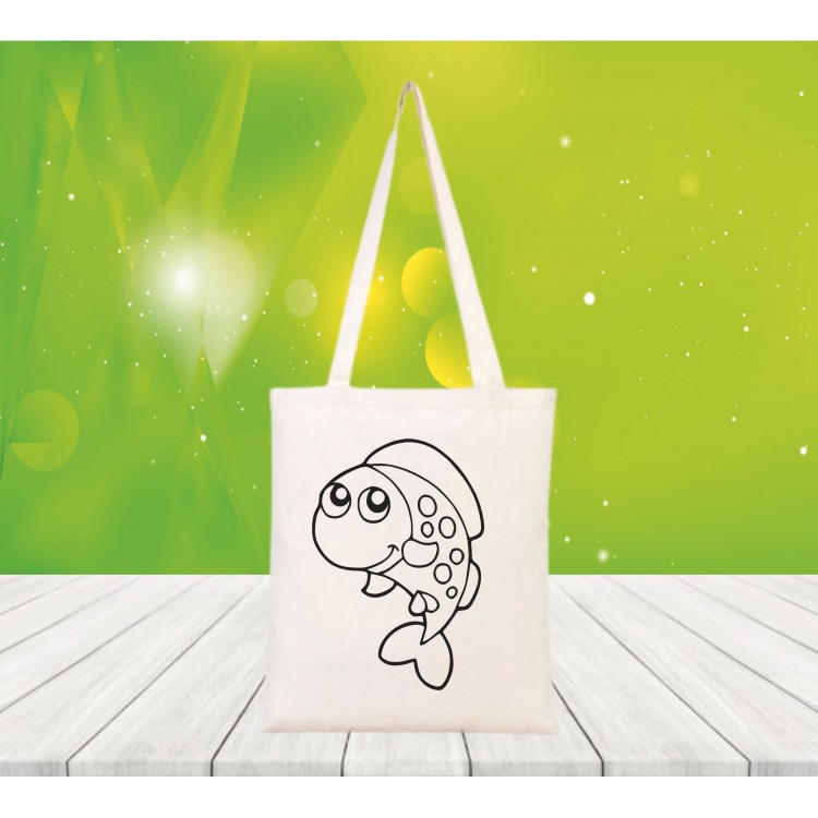 Baskılı boyanabilir ham bez çanta