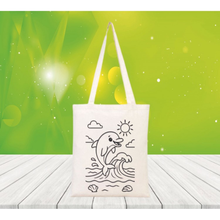 Baskılı boyanabilir ham bez çanta