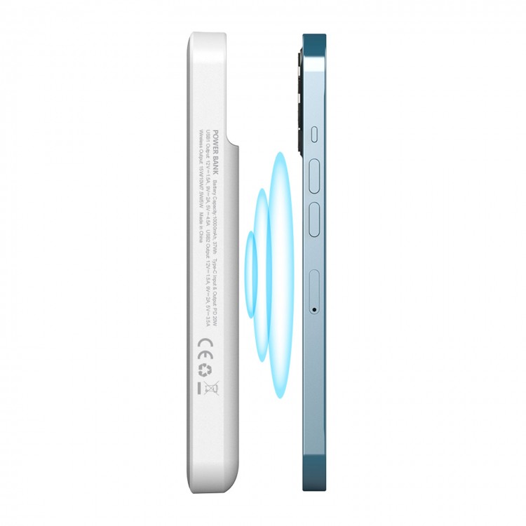 ÜZÜMLÜ 10.000 MAH BEYAZ WIRELESS POWERBANK