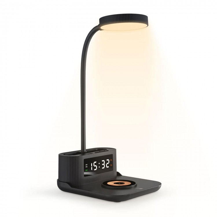 ŞAFAK SİYAH MASAÜSTÜ KABLOSUZ ŞARJ STANDI