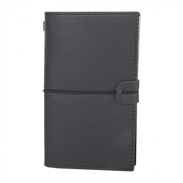 KUĞULU SİYAH TARİHSİZ DEFTER (11,5X20 CM)