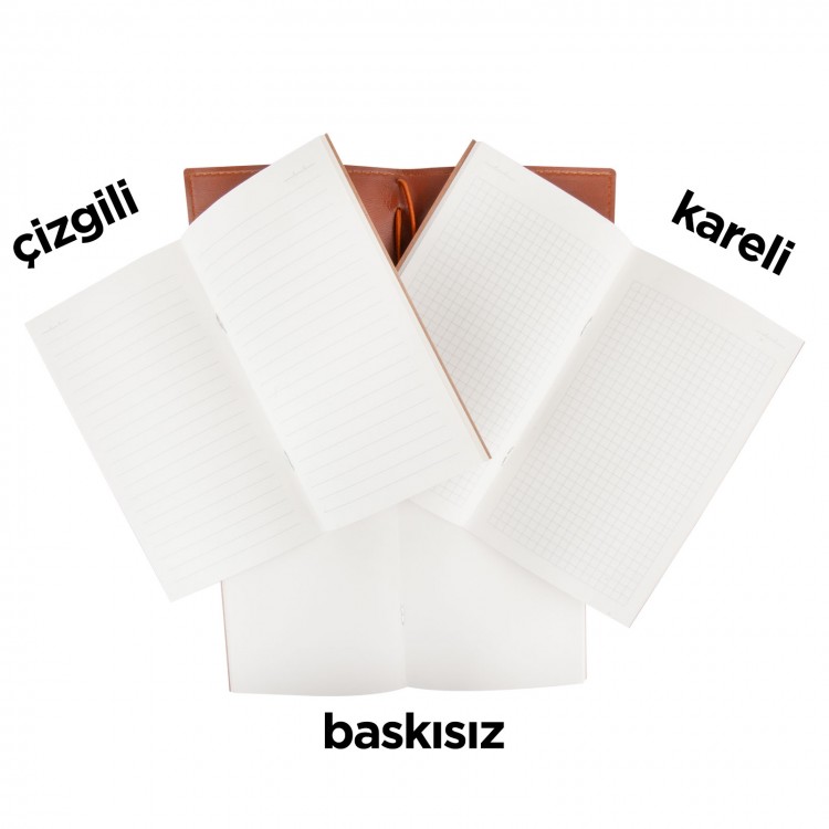 KUĞULU FÜME TARİHSİZ DEFTER (11,5X20 CM)