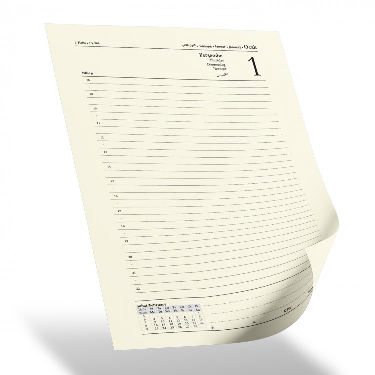 YAKACIK SİYAH TARİHLİ GÜNLÜK CİLTLİ AJANDA (20X28 CM)