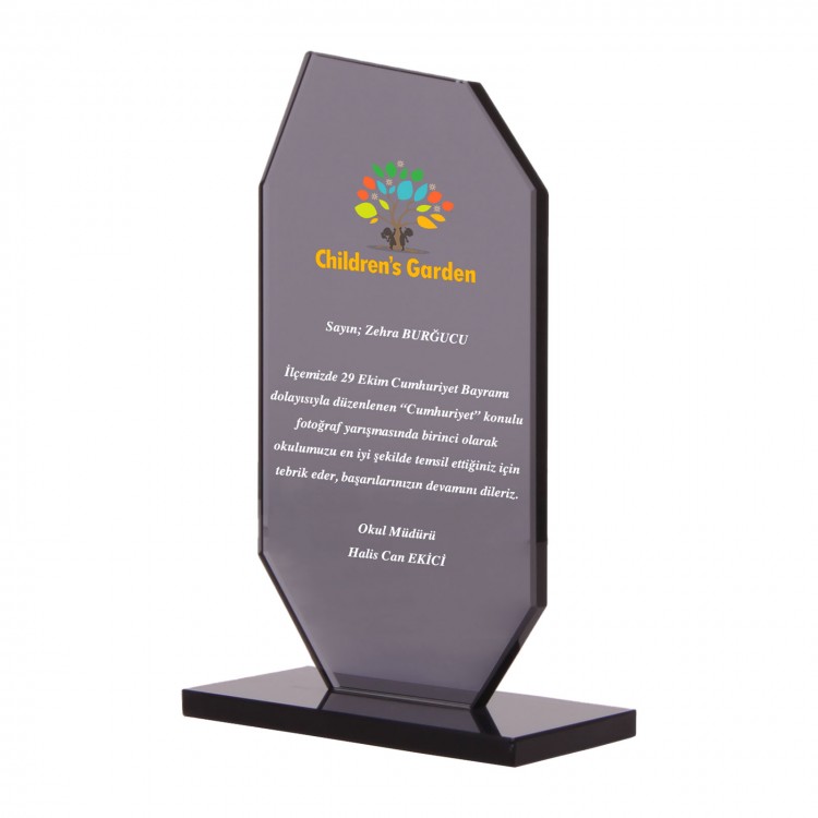 OSKAY SİYAH KRİSTAL PLAKET