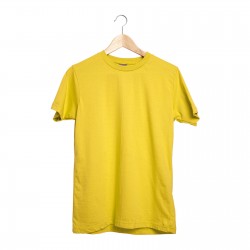 GARDENYA SARI L SIFIR YAKA TİŞÖRT