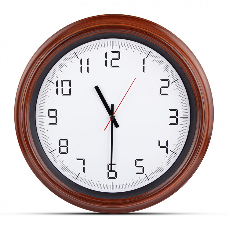 ATLAS AHŞAP-BEYAZ PLASTİK KASA DUVAR SAATİ (380MM)