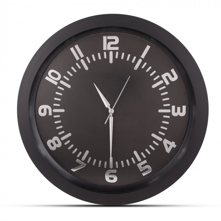 POSEIDON SİYAH PLASTİK KASA DUVAR SAATİ 350MM