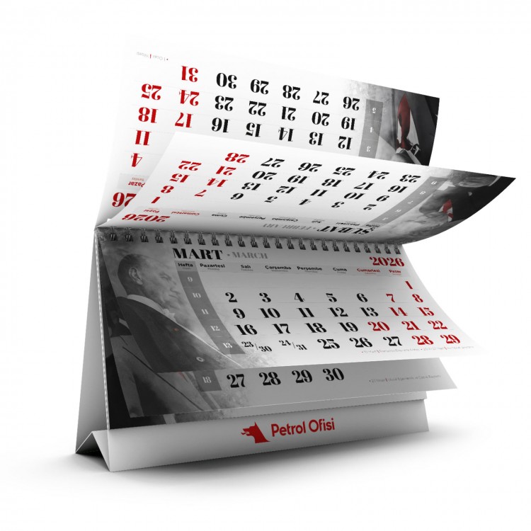 ALA-18 (ATATÜRK) ÜÇGEN MASA TAKVİMİ