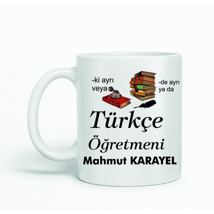 Türkçe Öğretmenine Hediye Kupa Bardak