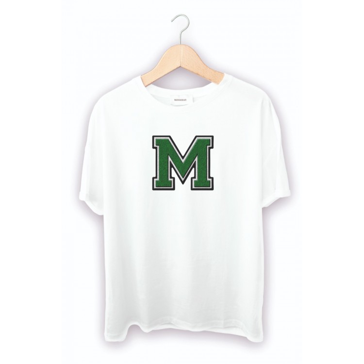 M - Harfli Beyaz Tişört