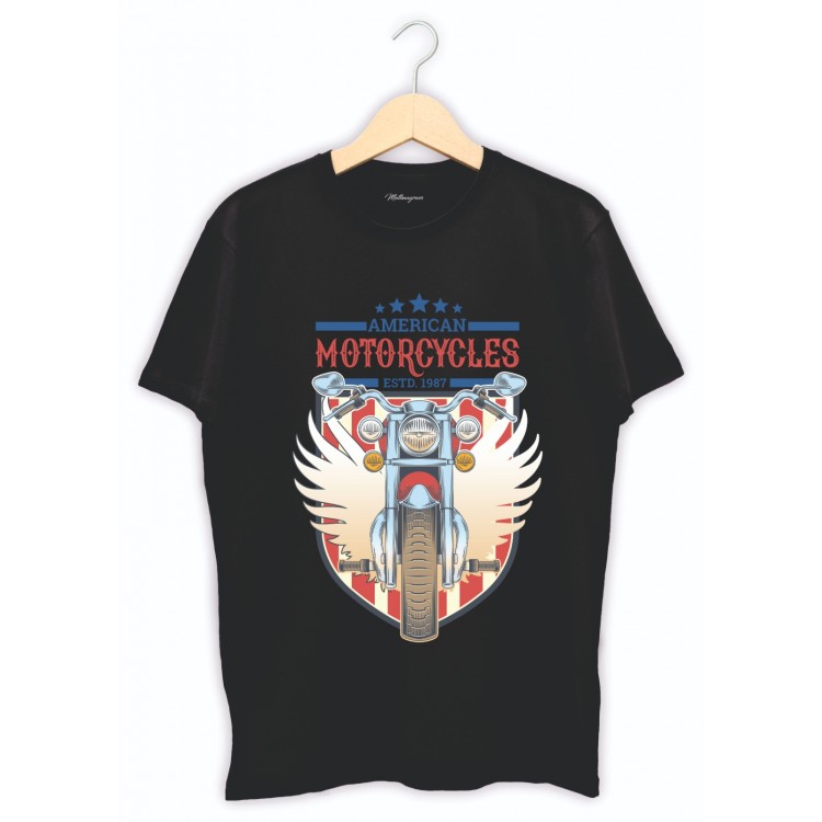 Kişiye özel baskılı tişört - Siyah Motorcu baskı