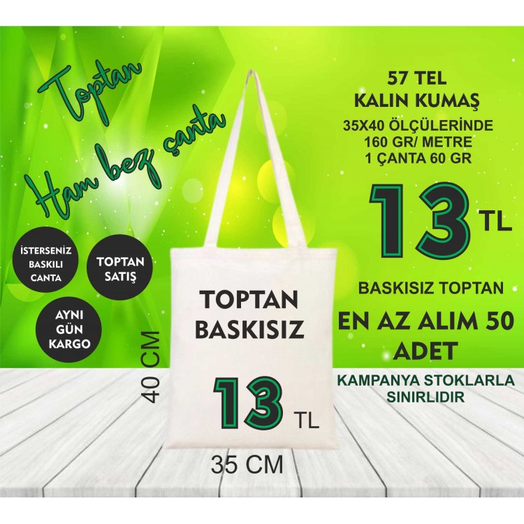 Toptan boş ham bez çanta