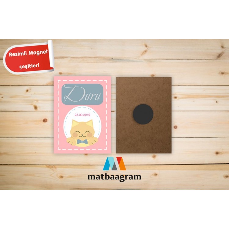 Kedili Bebek Magneti - Bebek Magnetleri Ankara