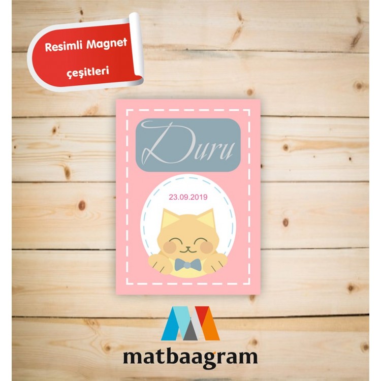 Kedili Bebek Magneti - Bebek Magnetleri Ankara