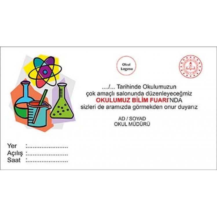 Bilim Fuarı Açılış Davetiye modelleri Bilim Fuarı Açılış Davetiye modelleri