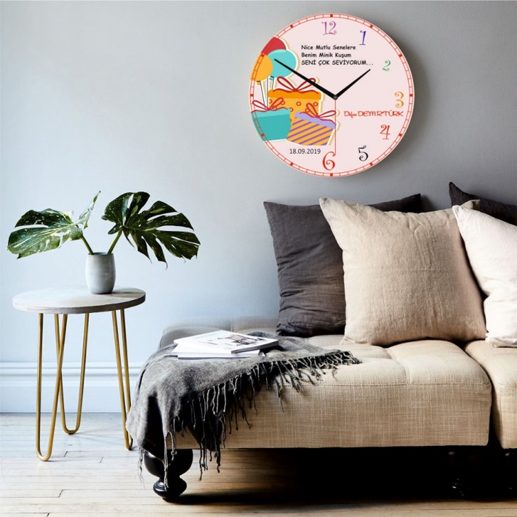 Doğum günü hediyesi ahşap duvar saatleri