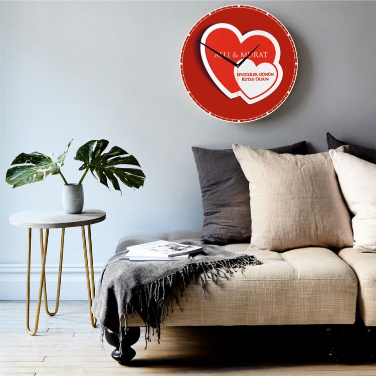 İsimli Seni seviyorum Ahşap Duvar Saatleri