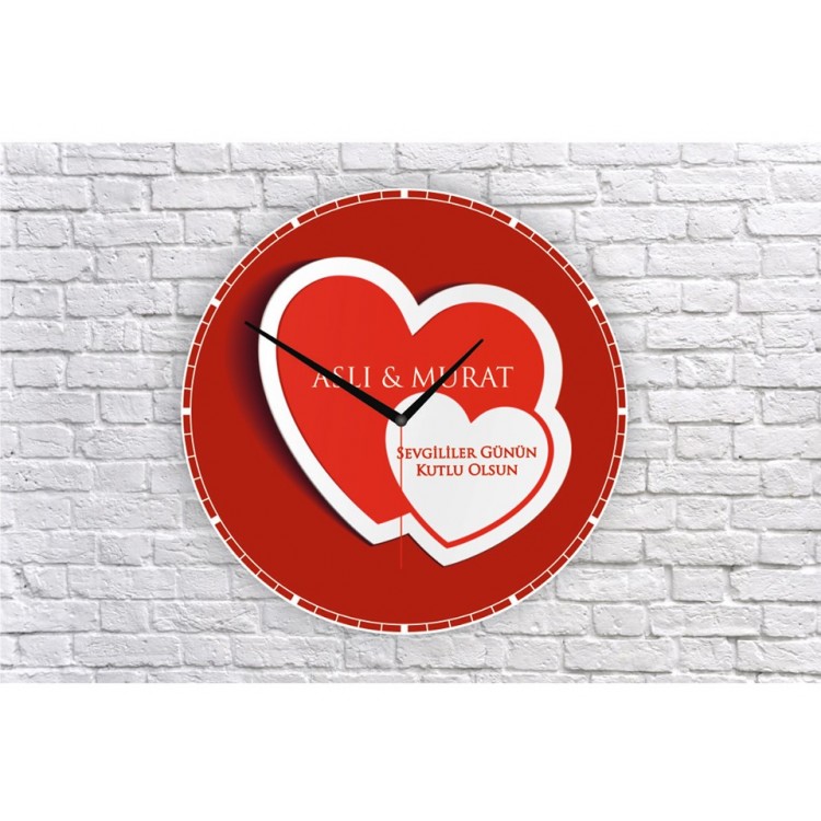 İsimli Seni seviyorum Ahşap Duvar Saatleri
